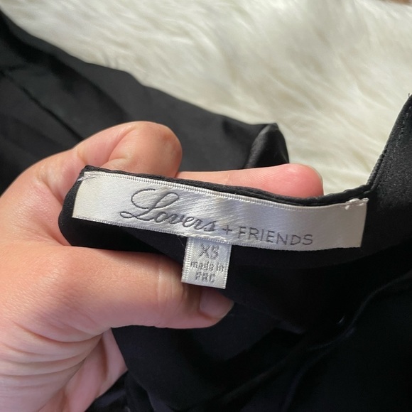 LOVERS + FRIENDS Black Lace Up Top - Picture 4 of 4